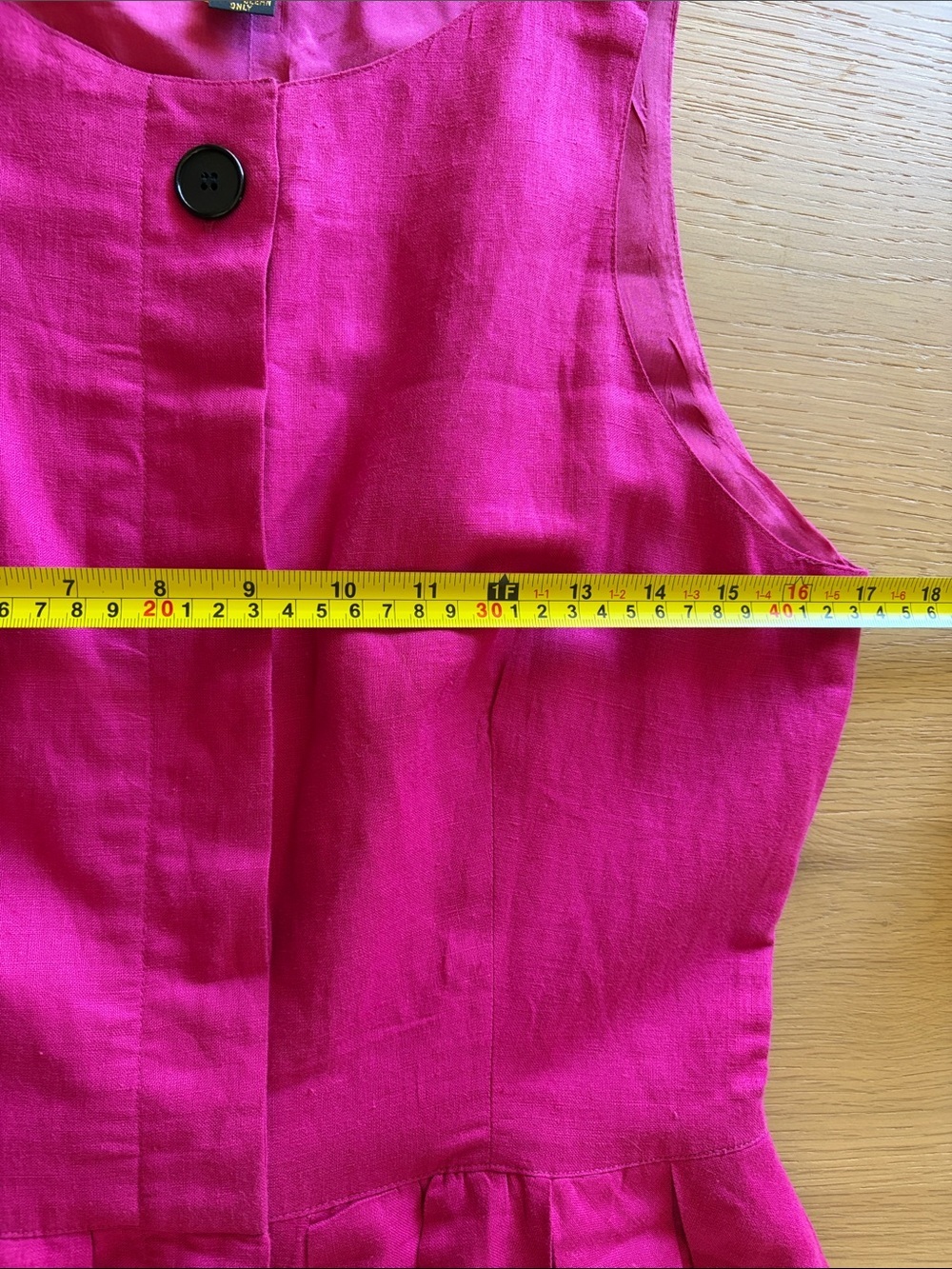 Gorgeous Vintage Kay Unger Fuchsia Sleeveless Linen Dress - Picture 5 of 8